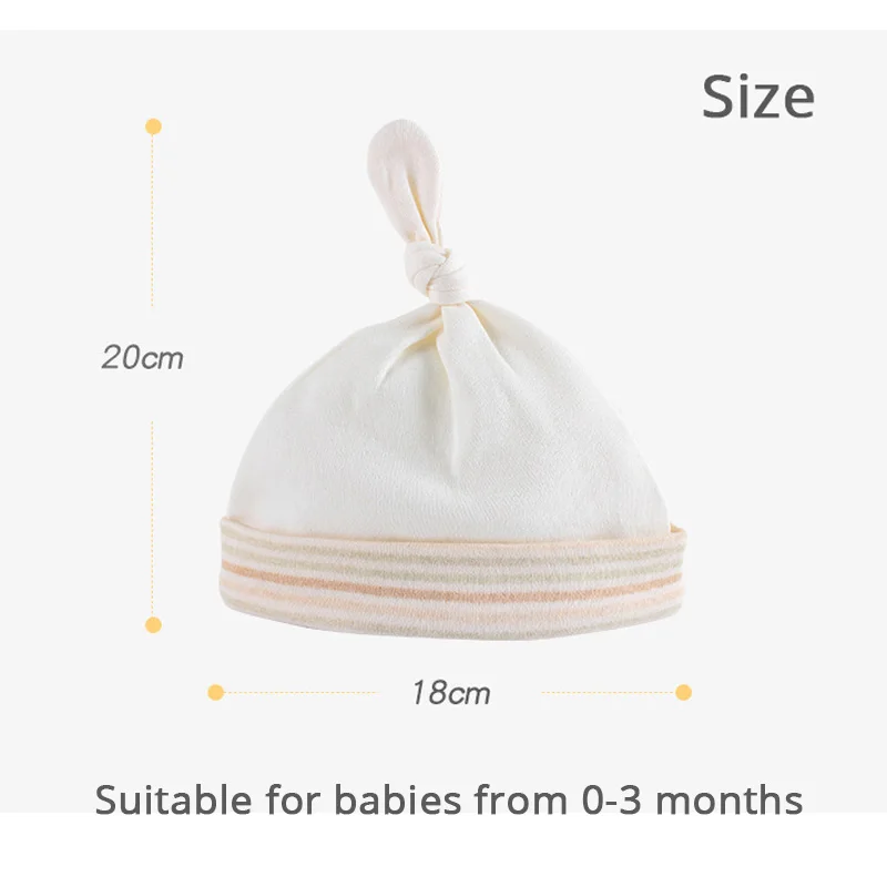 

3pcs/lot Baby Hats 100% Organic Cotton Newborn Hats & Caps For 0-3 Months Newborn Baby Accessories Dropshipping