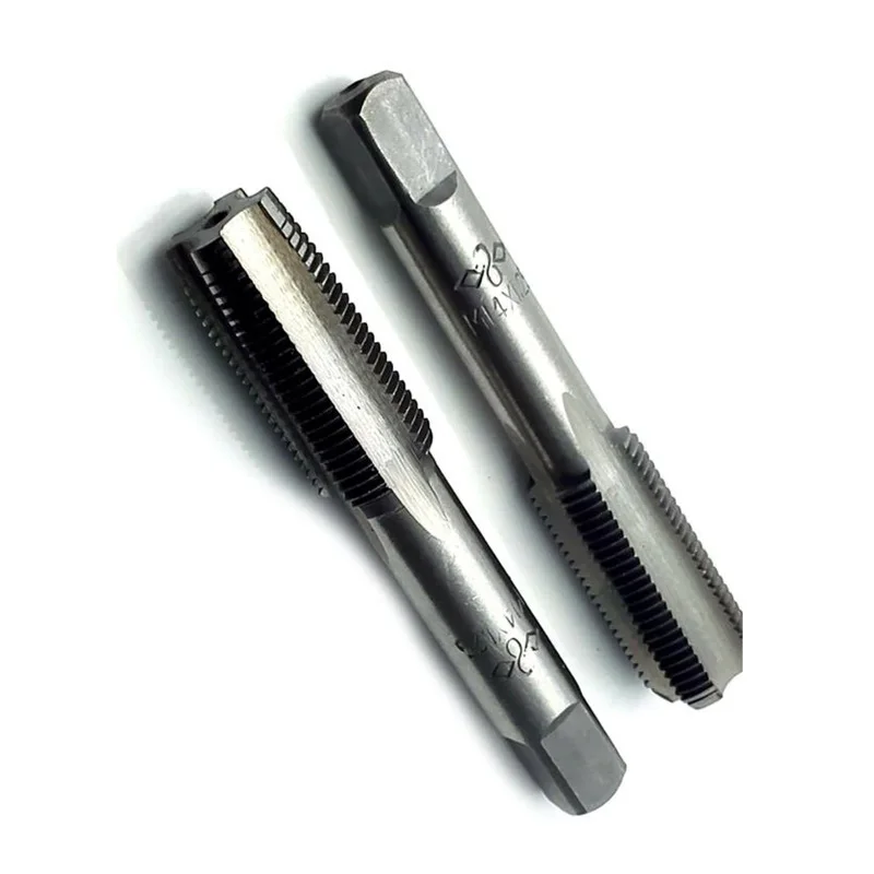 

2 Pcs Tap HSS 14mm X 1.25 Metric Taper Head And Plug Head Right Thread M14 X 1.25mm Silver High-speed Steel Taps