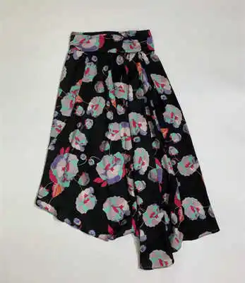 

Romantic 2021 Autumn Asymmetric Skirt Printed Twill Silk Skirt 4 Colors Hihg waist fashion women skirts