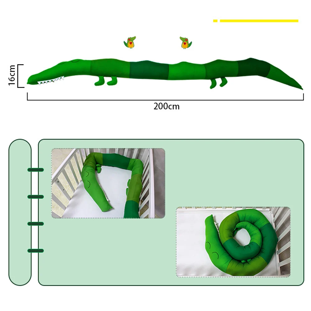 

Home Kids Protective Cradle Decor Newborn Gift Animal Cushion Infant Crib Bumper Nursery Bedding Crocodile Fallproof Baby Pillow