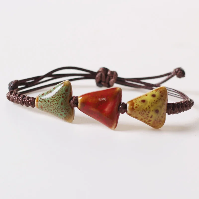 Геометрические шармы AIZHCRAFT керамические браслеты с бусинами и для женщин мужчин