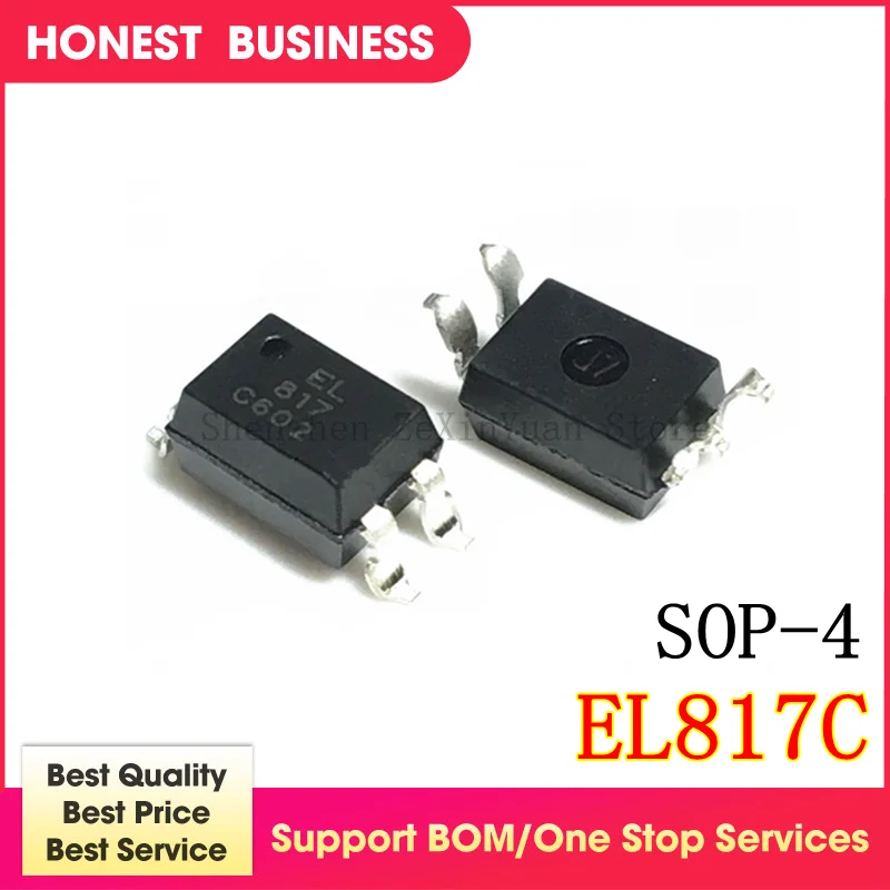 

NEW 50PCS SMD optocoupler EL817C (PC817) EL817S-C SOP-4 In Stock