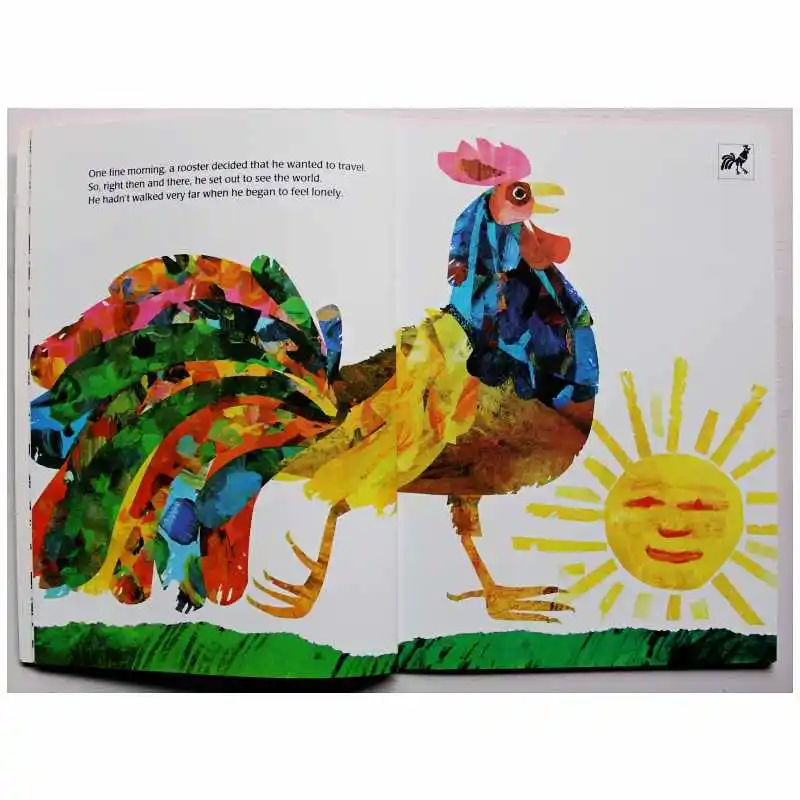 Rooster's Off to See the World By Eric Carle обучающая английская книга с картинками карта история