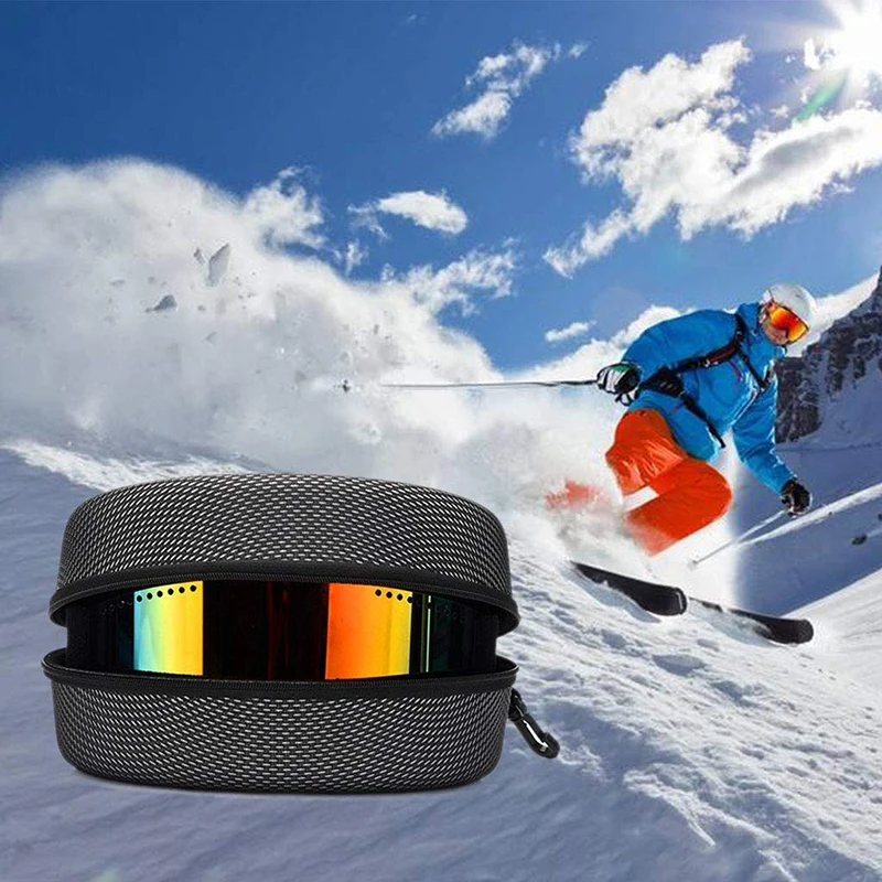 Зимние лыжные очки чехол спортивные велосипедные Эва жесткий футляр на молнии