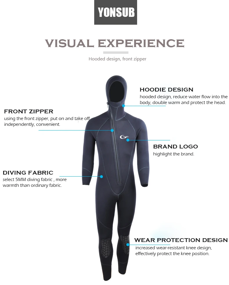 Гидрокостюм Мужской 5 мм Женский гидрокостюм для подводного плавания