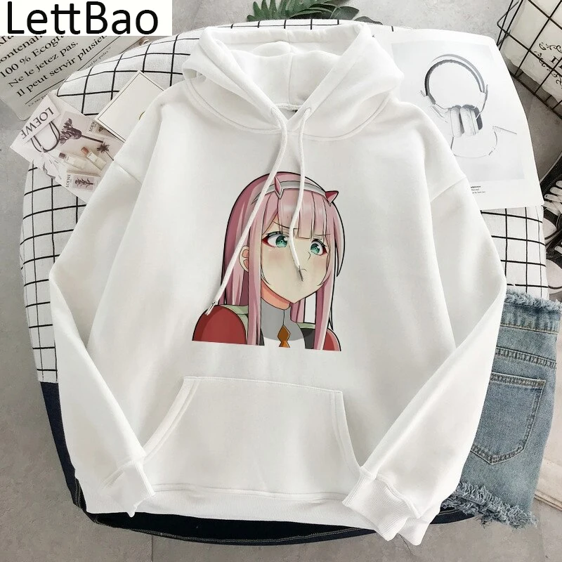 

Женская толстовка с капюшоном, зимняя, с принтом Zero Two, в стиле аниме