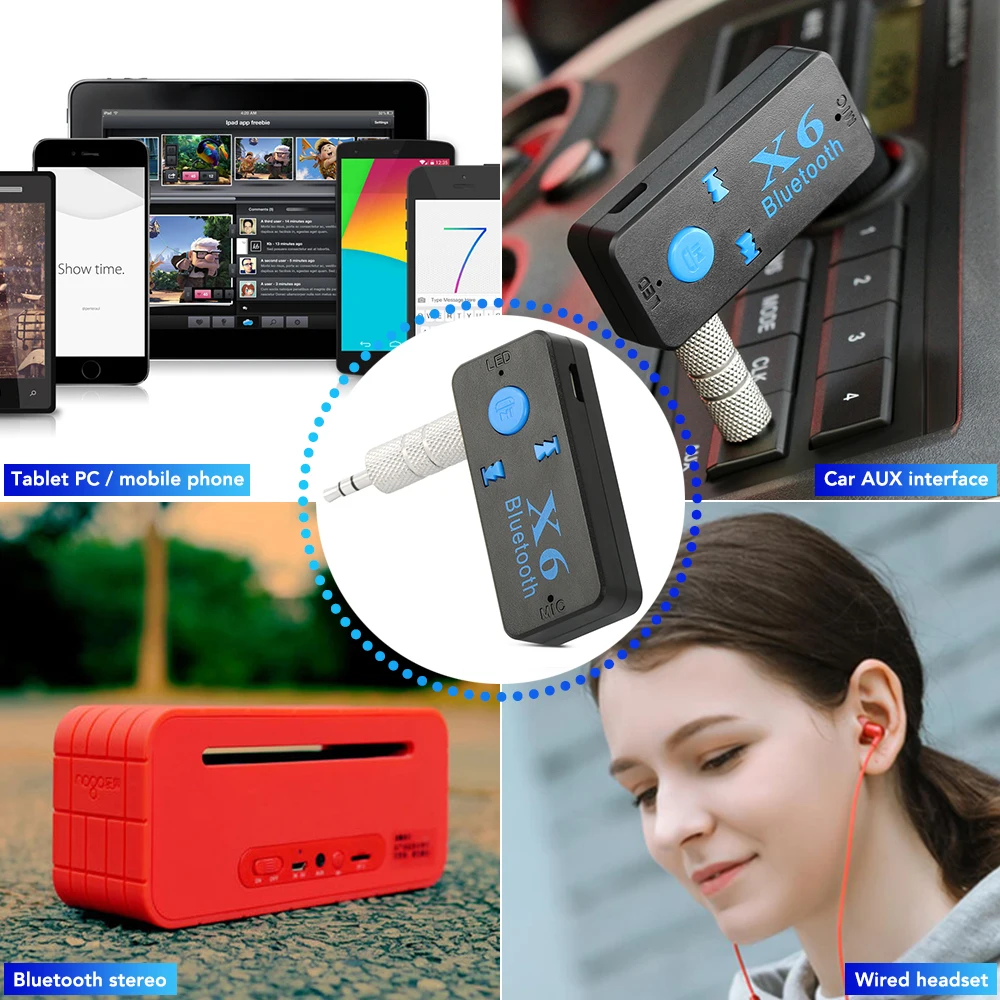 Автомобильный музыкальный ресивер с Bluetooth универсальный аудиоадаптер A2DP 3 5 мм