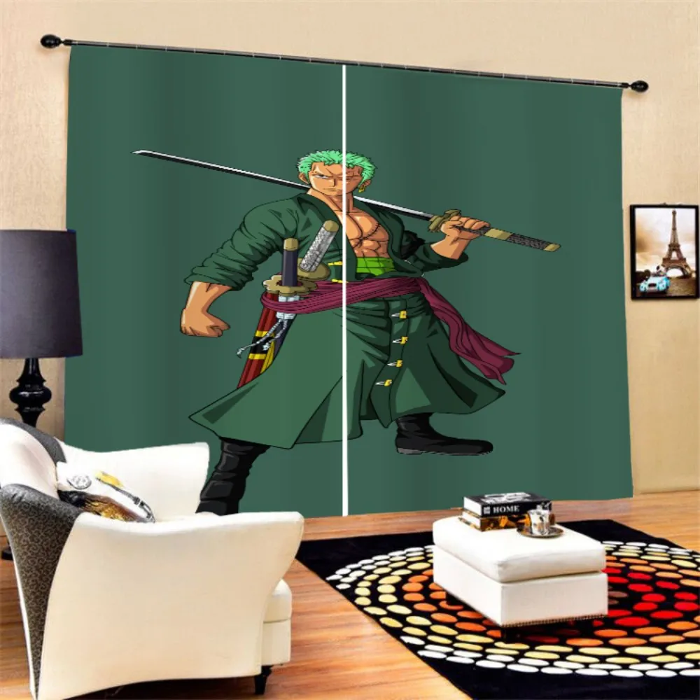 Цельные Мультяшные занавески с персонажем из аниме, роскошные затемненные 3D оконные шторы для гостиной, спальни, декоративные занавески