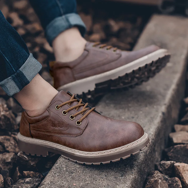 

England Luxury Leather Shoes Men Formal Dress Fashion Oxfords Spring Autumn New Low-cut Lace-up Non-slip Outdoor Mens Shoes