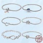 Женский браслет из серебра 925 пробы, с подвесками-бусинами