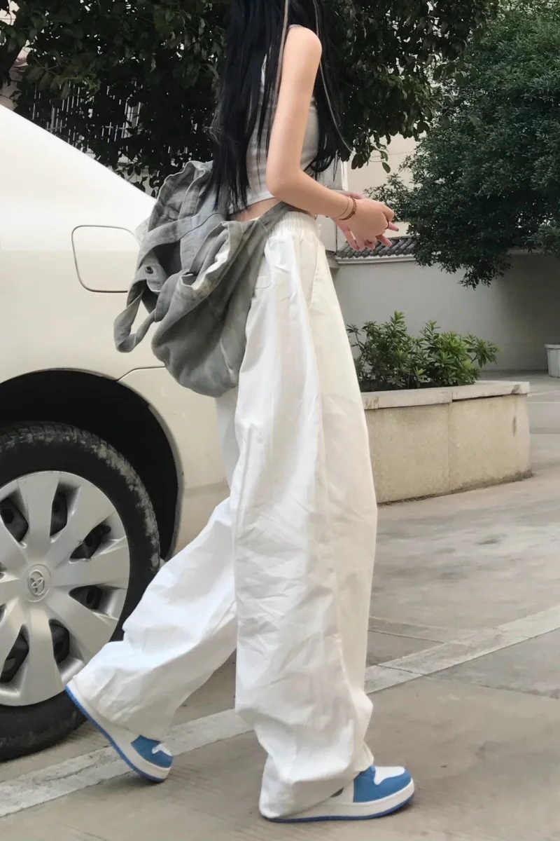 Свободные повседневные штаны для колледжа свободные и Белые Повседневные