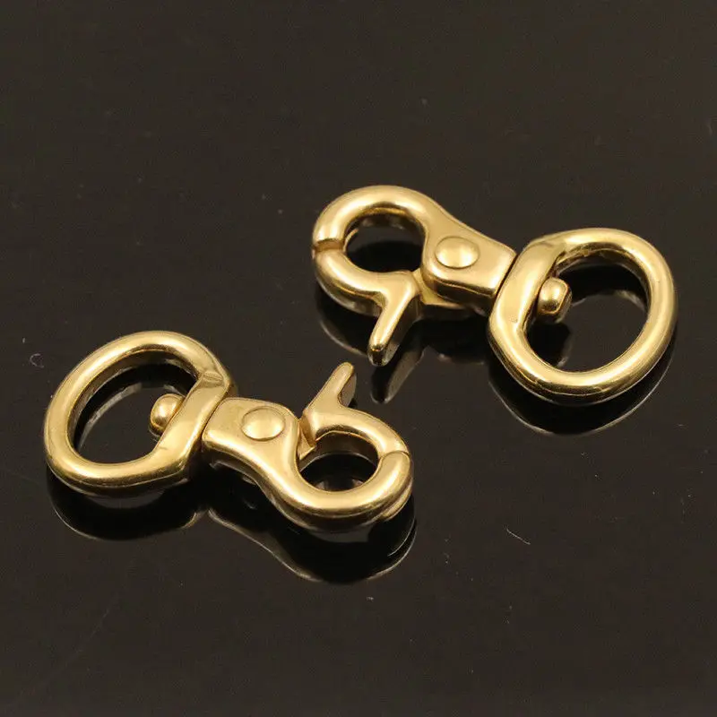 1pcs Brass bag snap hook swivel eye fob clip lobster claw trigger clasp for Leather Craft strap belt webbing keychain | Дом и сад