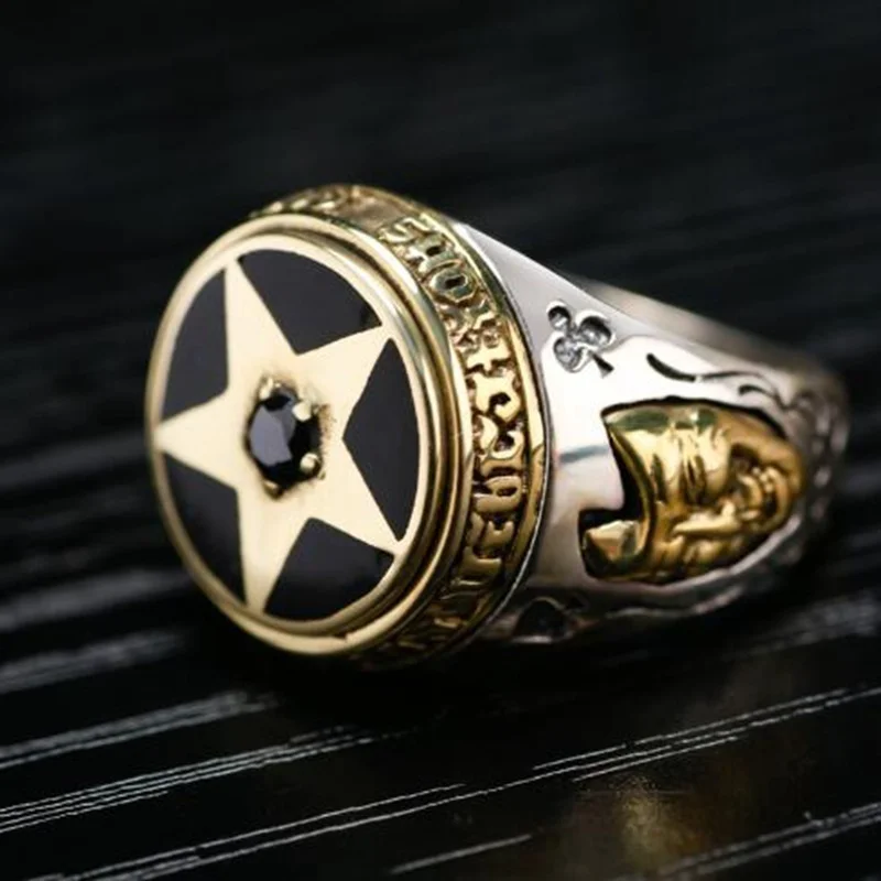 Классическое мужское модное Золотое черное кольцо высокого качества | Украшения