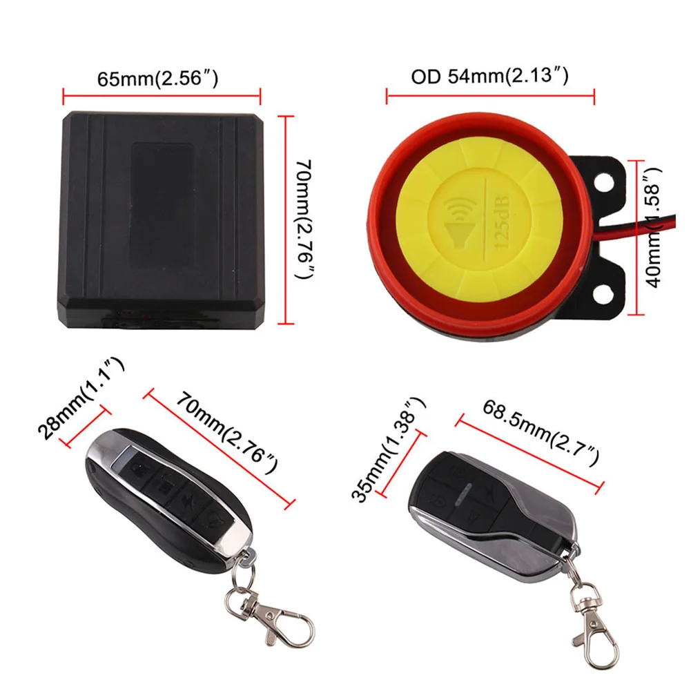 

Motorcycle Motorbike Anti-Theft Security Alarm Warning System Remote Control Set Professional device Parts