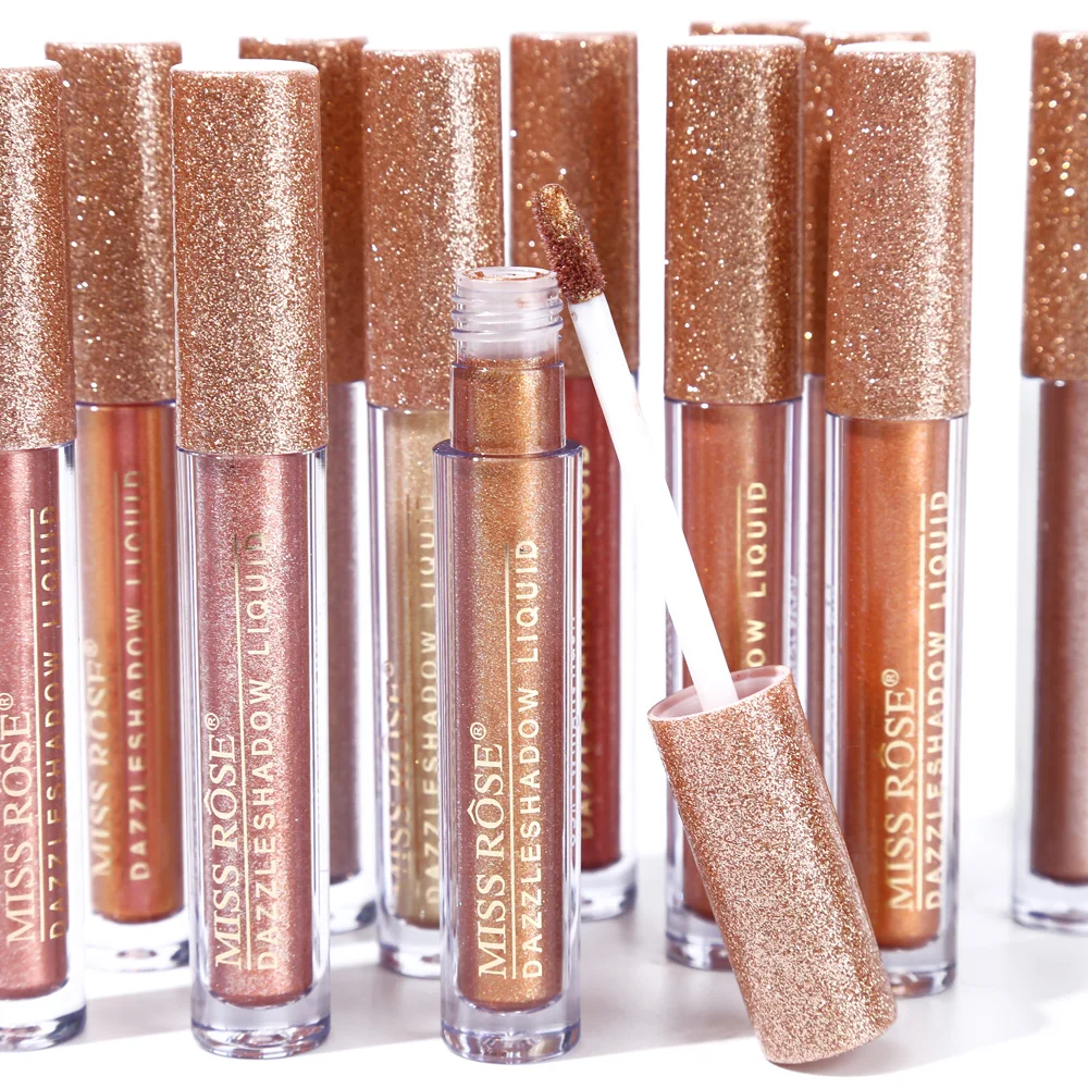 Miss Rose ослепляющие одиночные жидкие тени для век Сияющие макияжа водостойкие