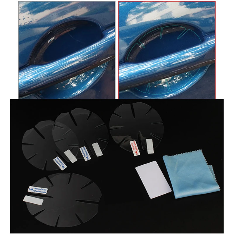 4 шт. невидимая Автомобильная дверная ручка царапины автомобильные тряпки