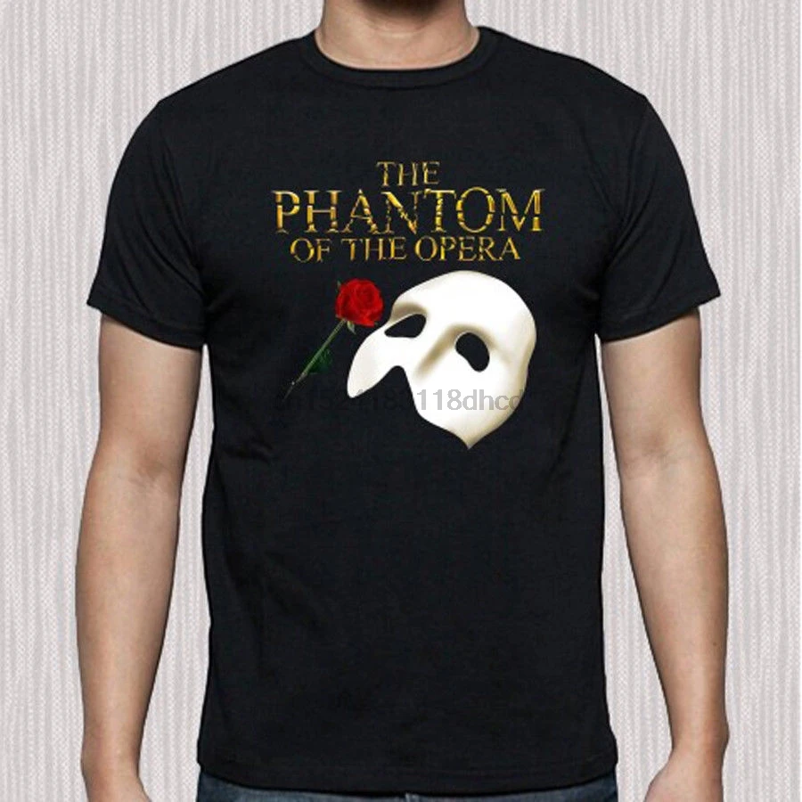 Новая мужская черная футболка с логотипом музыкальной оперы Phantom of The Opera размер