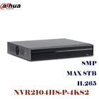 Сетевой видеорегистратор Dahua 4CH NVR2104HS-P-4KS2 4 PoE Lite 4K H.265 с 1SATA 2USB интерфейсом, сетевой видеорегистратор, оригинал для IP-Камеры видеонаблюдения