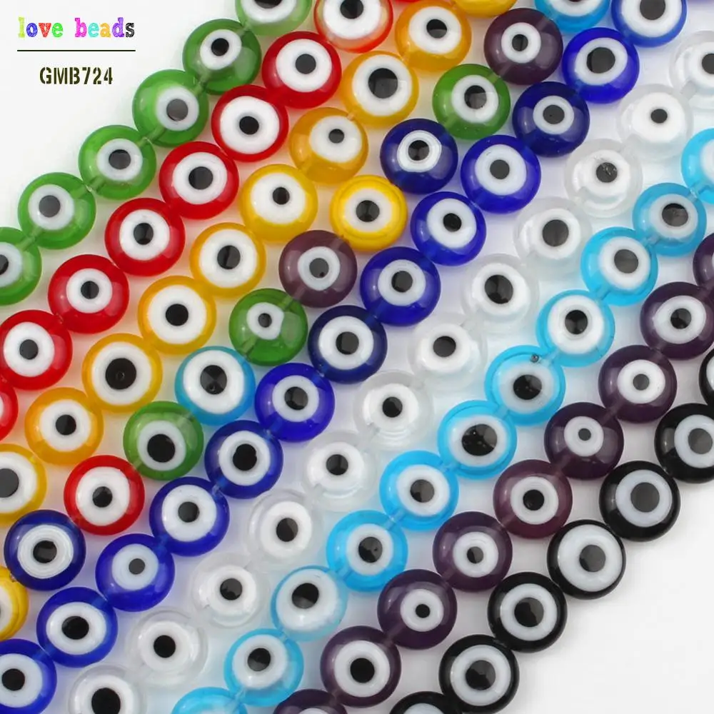 6/8/10 мм, многоцветные лампочки от сглаза, лампочки, бусины для цепочек, аксессуары для изготовления браслетов
