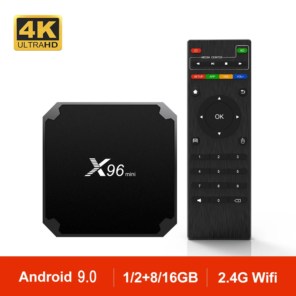 ТВ приставка X96 Mini с Android 9 0 четырехъядерный процессор Amlogic S905W 4K HD медиаплеер Мини 2