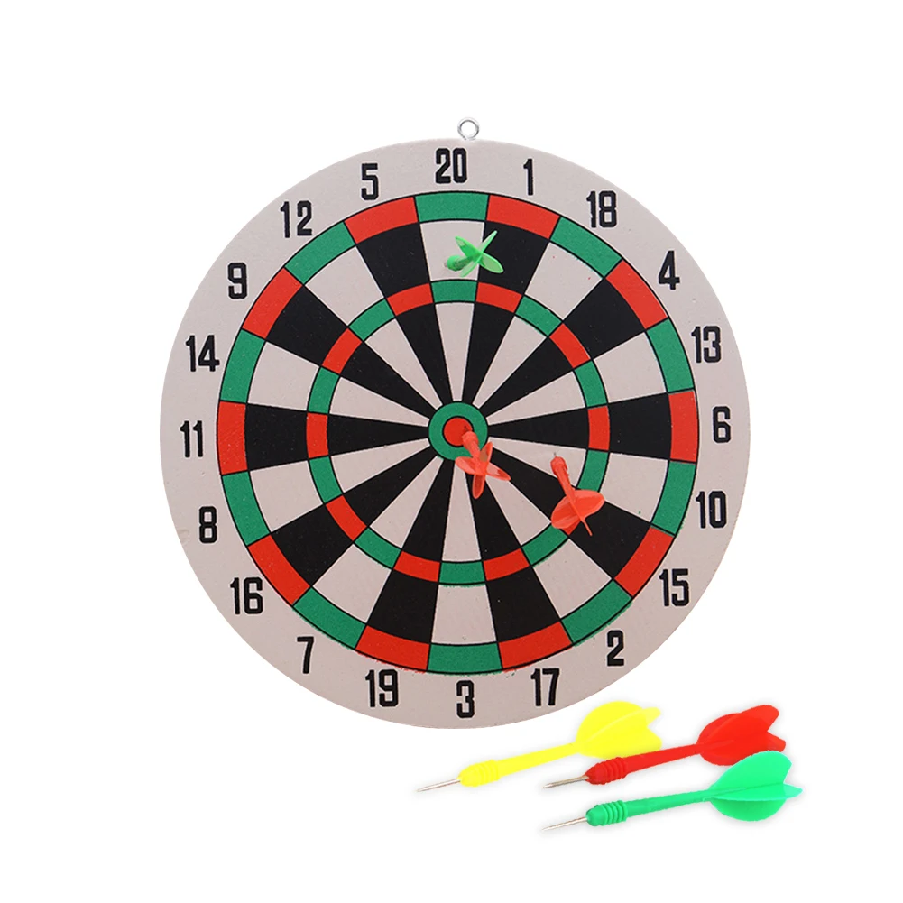 

29.5CM Safety Dart Board Game Set Wall Hanging Dual Sides Available Thickened Indoor Outdoor Fun Family Throwing Game
