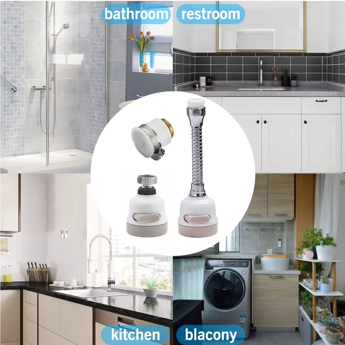 

Flexible WaterSaving High Pressure Filter Adapter New 3 Modes Faucet Aerator 360 Degree Rotating Sprayer Kitchen Accessories