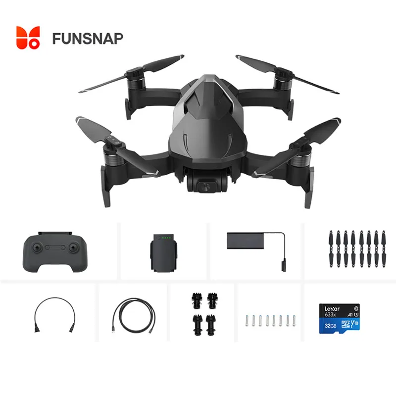 

FUNSNAP DIVA RC 4K Drone Helicopter Quadcopters 5.8G WIFI FPV RTF Remote Camera HDR Video GPS 30mins Flight Time r with Gimbal