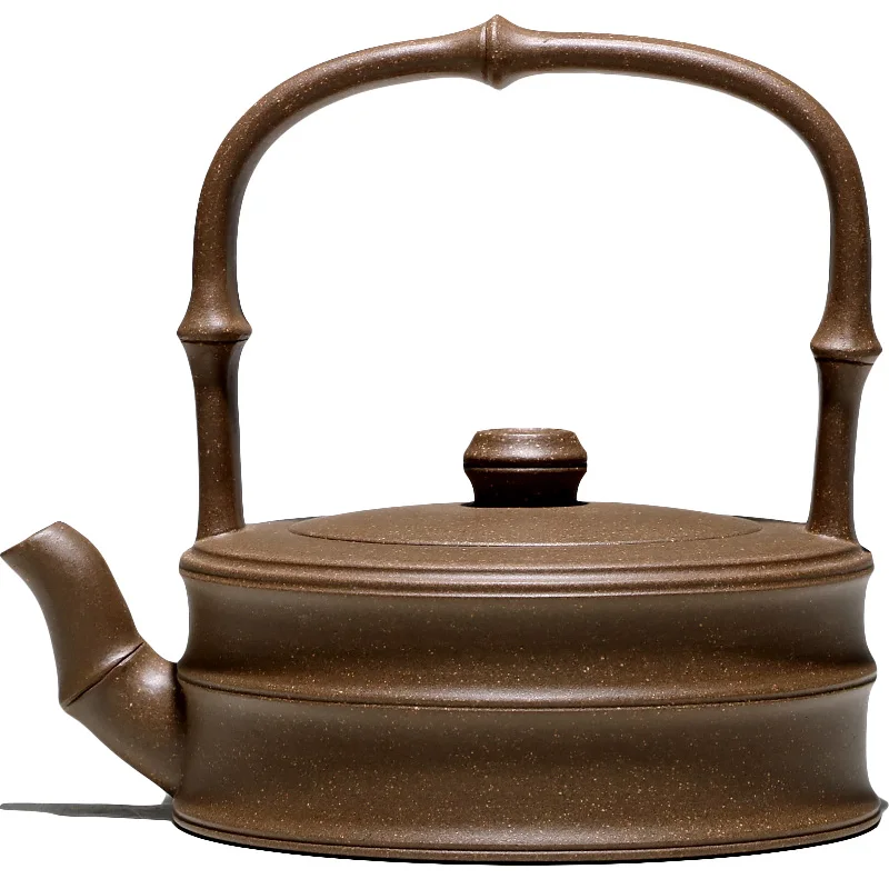 

TaoYuan yixing ores are recommended xin-sheng li pure manual teapot green bamboo girder section flat 190 cc