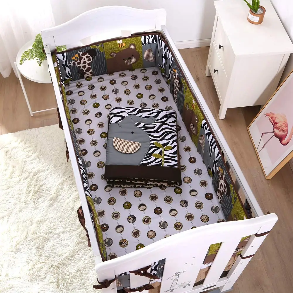 7 шт. вышивка детское постельное белье комплект berço комплекты для кроватки забор