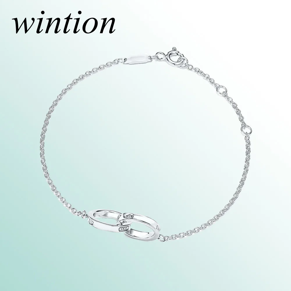 Wintion tiff Круглый Серебряный браслет Оригинал 100% стерлингового серебра 925 пробы