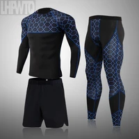 mens sports thermal underwear sets thermal pants bottoms long johns mma rashguard and top quick dry base layer set