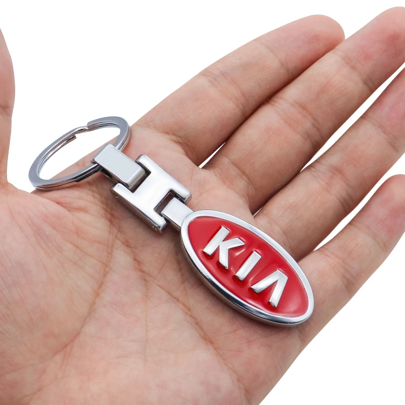 

1pcs metal 3D car keychain double-sided logo car accessories for KIA- K2 K3 K5 KX3 KX1 KX5 SL K9 Sorento SPORTAGE Soul ProCeed