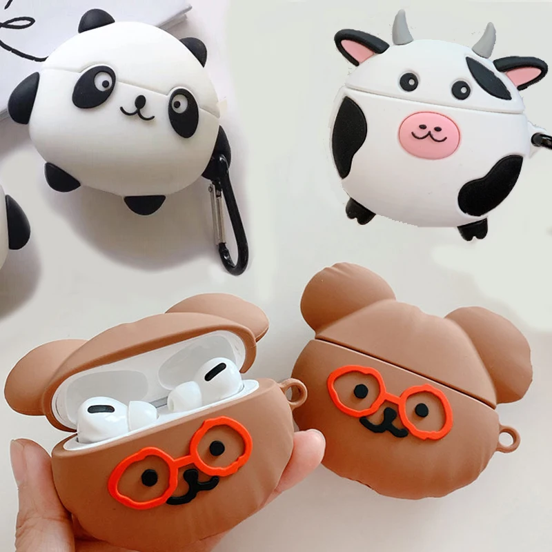 Чехол для Airpods Pro 3D милый мультяшный панда молочная корова чехол Apple Air pods 3 очки