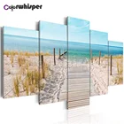 Набор для алмазной живописи 5D, полноразмернаякруглая картина с рисунком морского берега, пейзаж, мозаика из страз, вышивка крестиком, 5 шт., TH051