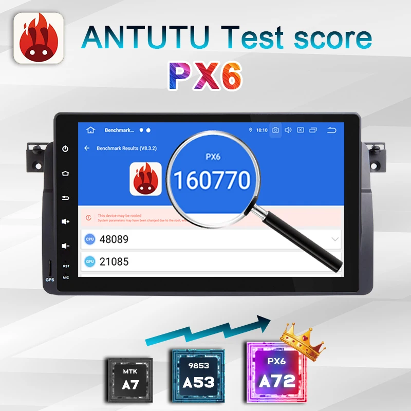 Wondefoo PX6 9 &quotАвтомагнитола Android 10 1 din магнитола автомобильное радио для BMW E46 M3