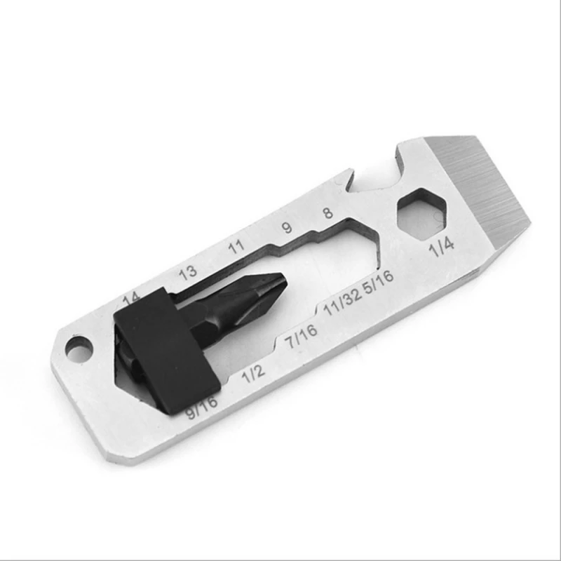 

6 In 1 EDC Gadget Outdoor Equipment Camping Keychain Supplies Bottle Opener Multi-Function Tools Wrench Multitool