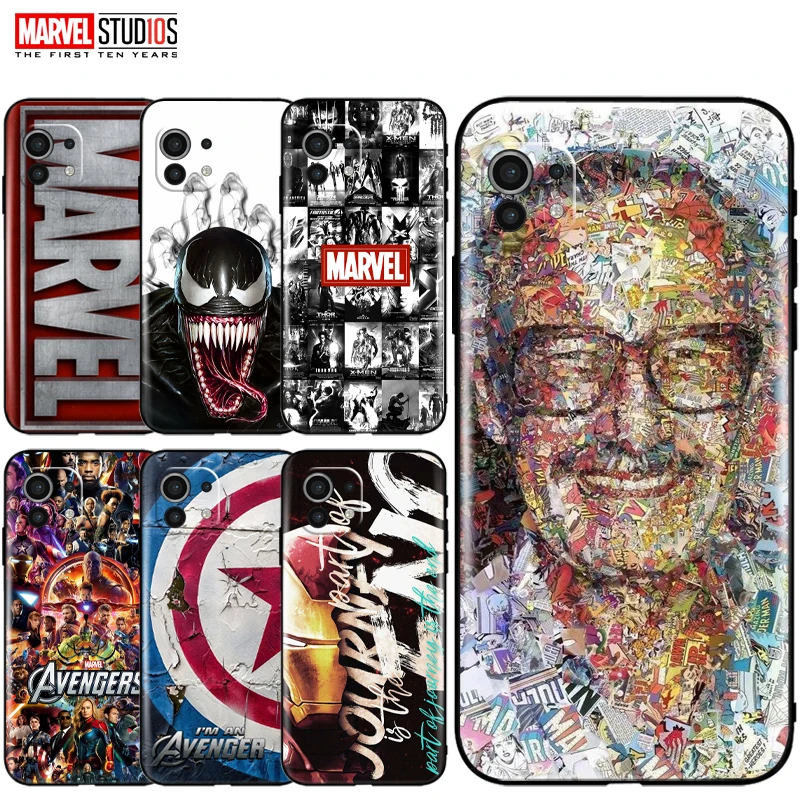 

Marvel Avengers Phone Case For Xiaomi Mi 11 Lite 5G Captain America Iron Man Hulk Thor SpiderMan Venom Deadpool Stan Lee funda