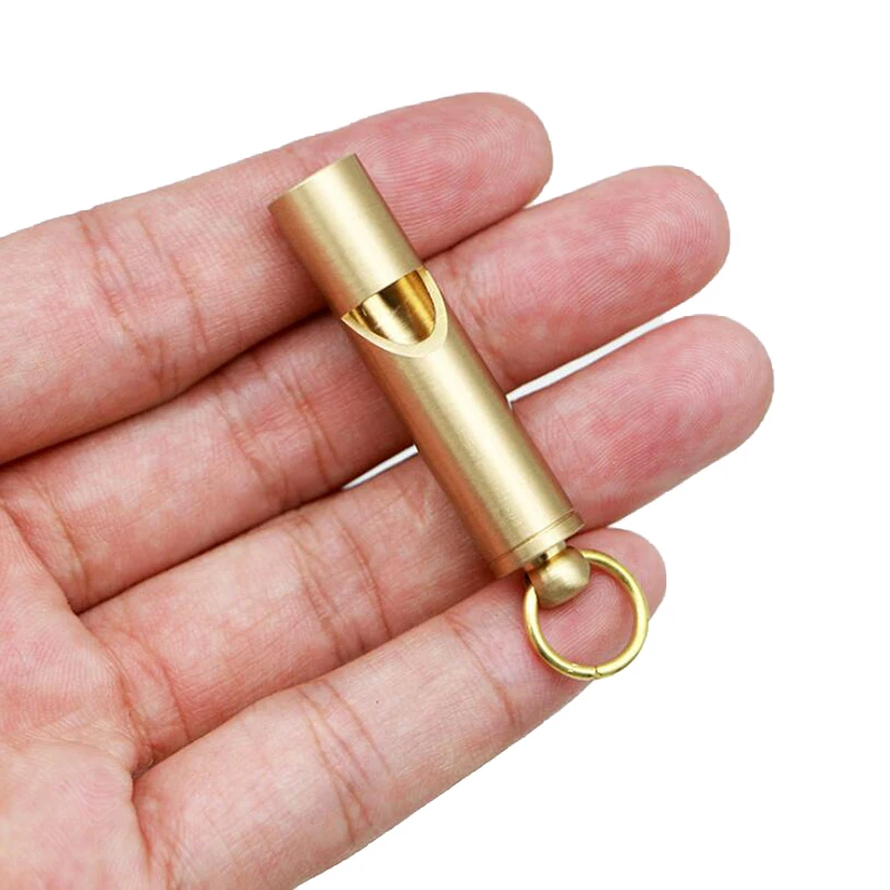 Ретро свисток из чистой латуни для выживания на открытом воздухе подвесной