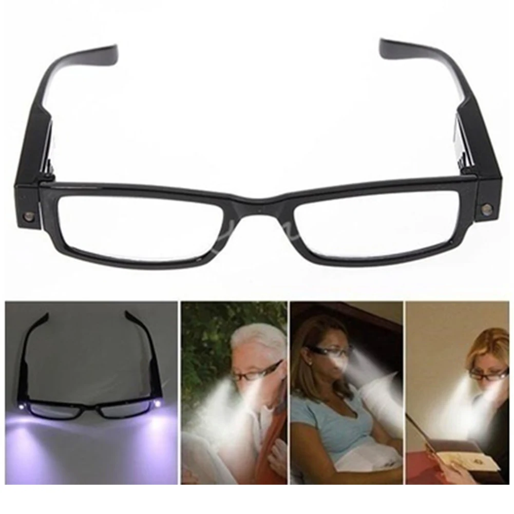 

LED Light Glasses Fashion Men Women Rimmed Reading Eyeglasses Money Checker Spectacles Magnifier