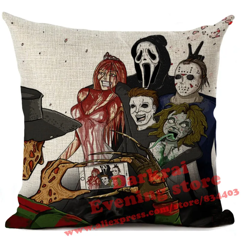 Чаки Чехлы Хэллоуин украшения дома из фильма ужасов «Клоун набивная льняная Подушка автомобиля, диванная Декоративная Подушка Чехол - Цвет: 22