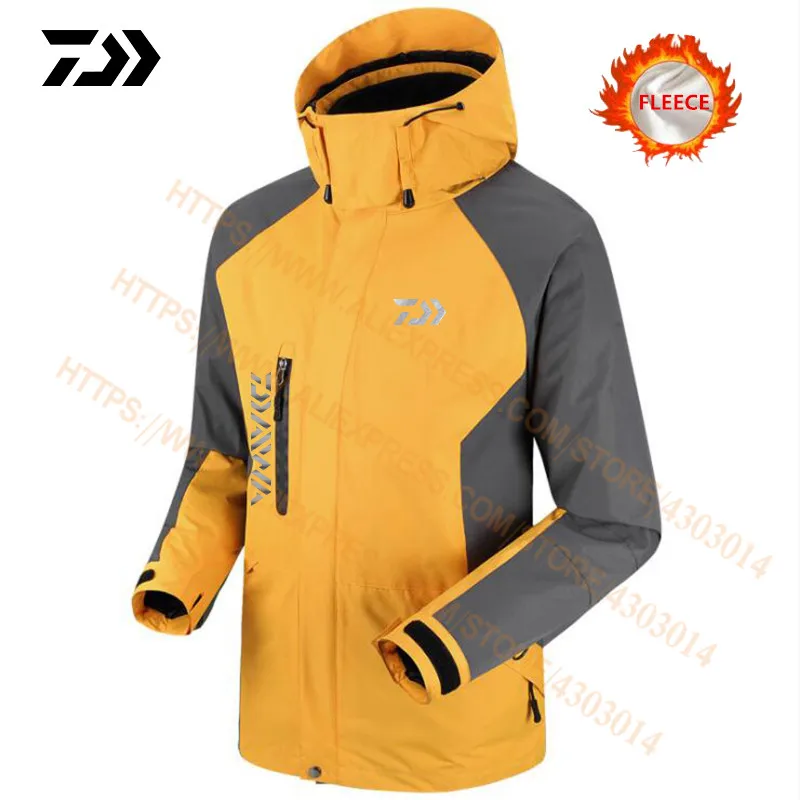 

Новинка, рыболовные куртки DAIWA, уличная флисовая Толстая теплая одежда для рыбалки, Мужская дышащая Дизайнерская куртка из 2 предметов для р...