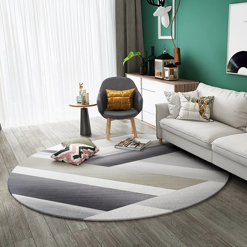 

Nordic Modern Simplicity Round Carpet Chair Floor Mat Soft Carpets for Living Room Anti-slip Rug Bedroom Decor Carpet