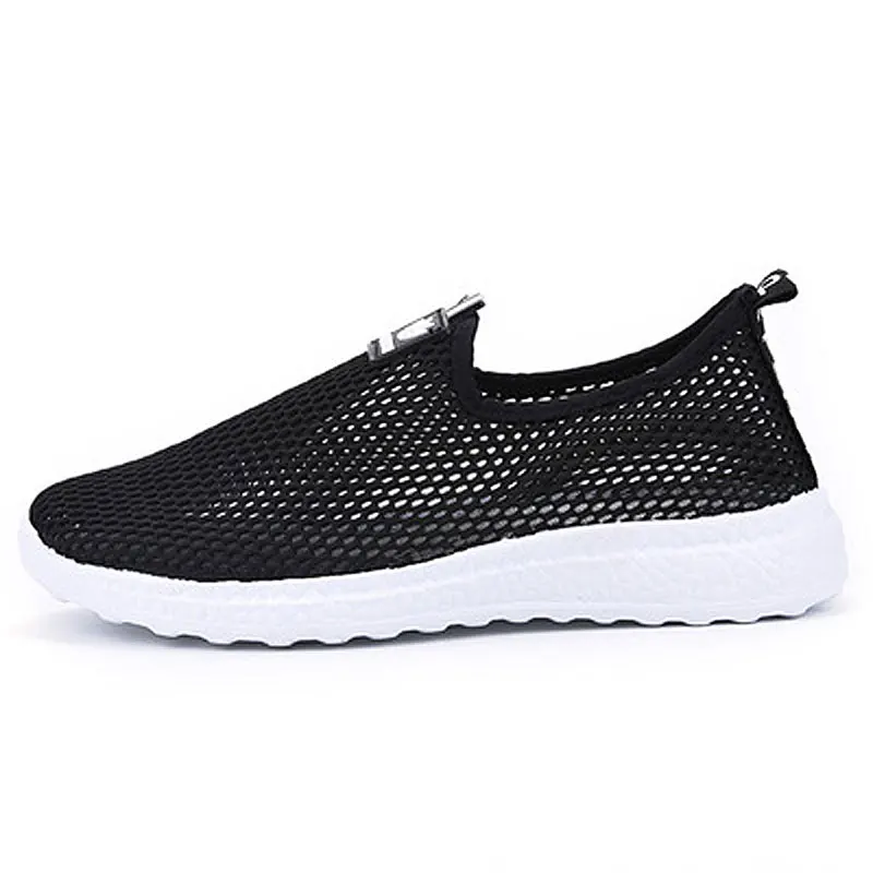 

Women's Summer Sneakers Vulcanized Shoes Casual Hollow Mesh Sneakers Comfortable Walking Mother Wedged Shoes