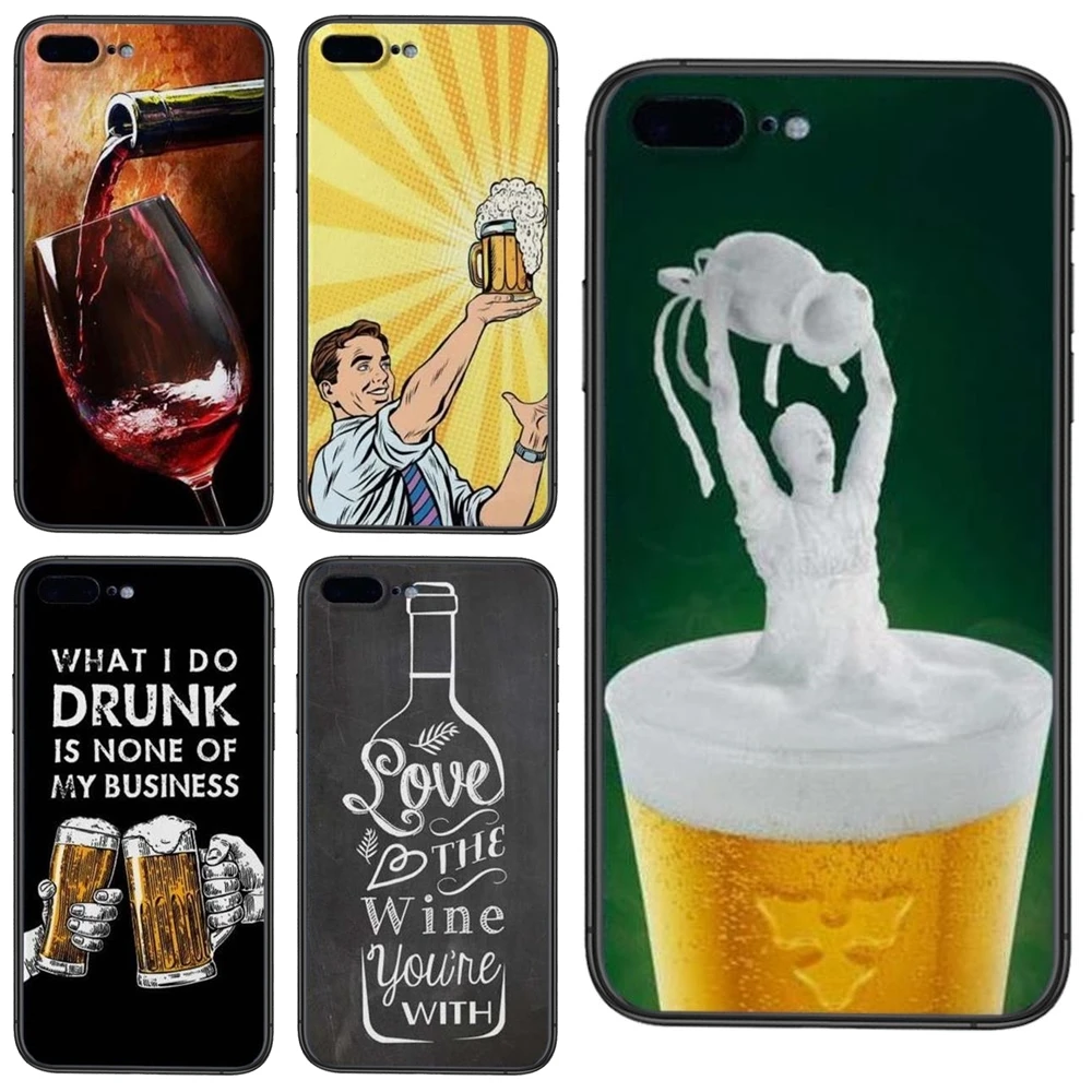 Дешевый чехол с изображением пива, вина для iPhone 11 12 Pro Mini Max Plus Pro X XS Max XR 8 7 6S SE 5 5C 5S SE 2020, мягкий чехол с художественным принтом