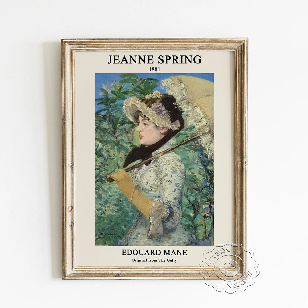 

Edouard Manet Exhibition Museum Poster, Jeanne Spring Canvas Painting, Impressionist Classical Wall Picture, Vintage Home Decor