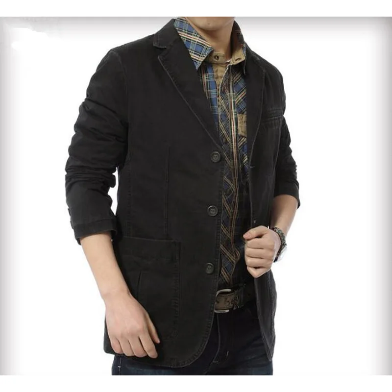 Новинка мужская хлопковая куртка блейзер мужской сезонный костюм пальто мужские