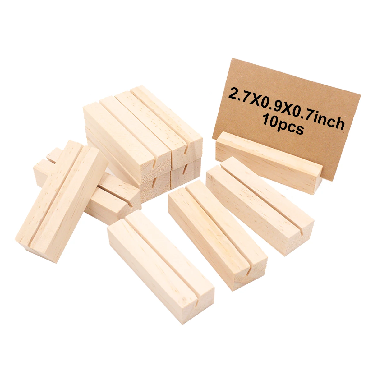 

10pcs Wooden Table Card Holder Postcard Photo Picture Display Stand Menu Holder for Desk Tabletop Wedding Party Decoration