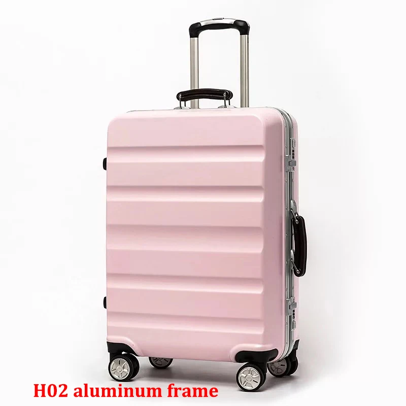 aluminium frame ПК 20''24/28 дюймов Дорожная сумка на чемодан на колесиках Прокат троллейбусов кабины, сумка для багажа Сумка Для женщин Стильный чемодан - Цвет: aluminium frame