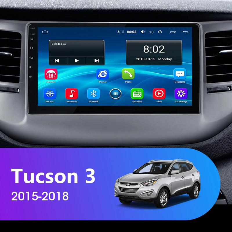 JMCQ 9 &quot4G для Hyundai Tucson 3 2015-2018 автомобильное радио Wifi Android плеер Встроенный RDS