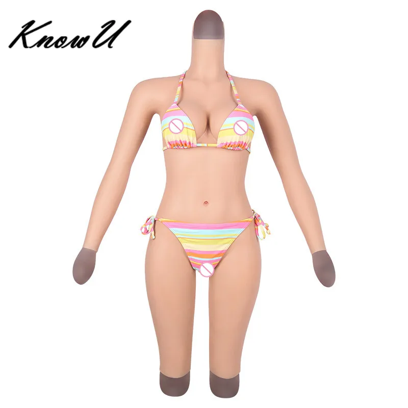 Силиконовый полноразмерный боди комбинезон KnowU с чашкой D эластичные хлопковые